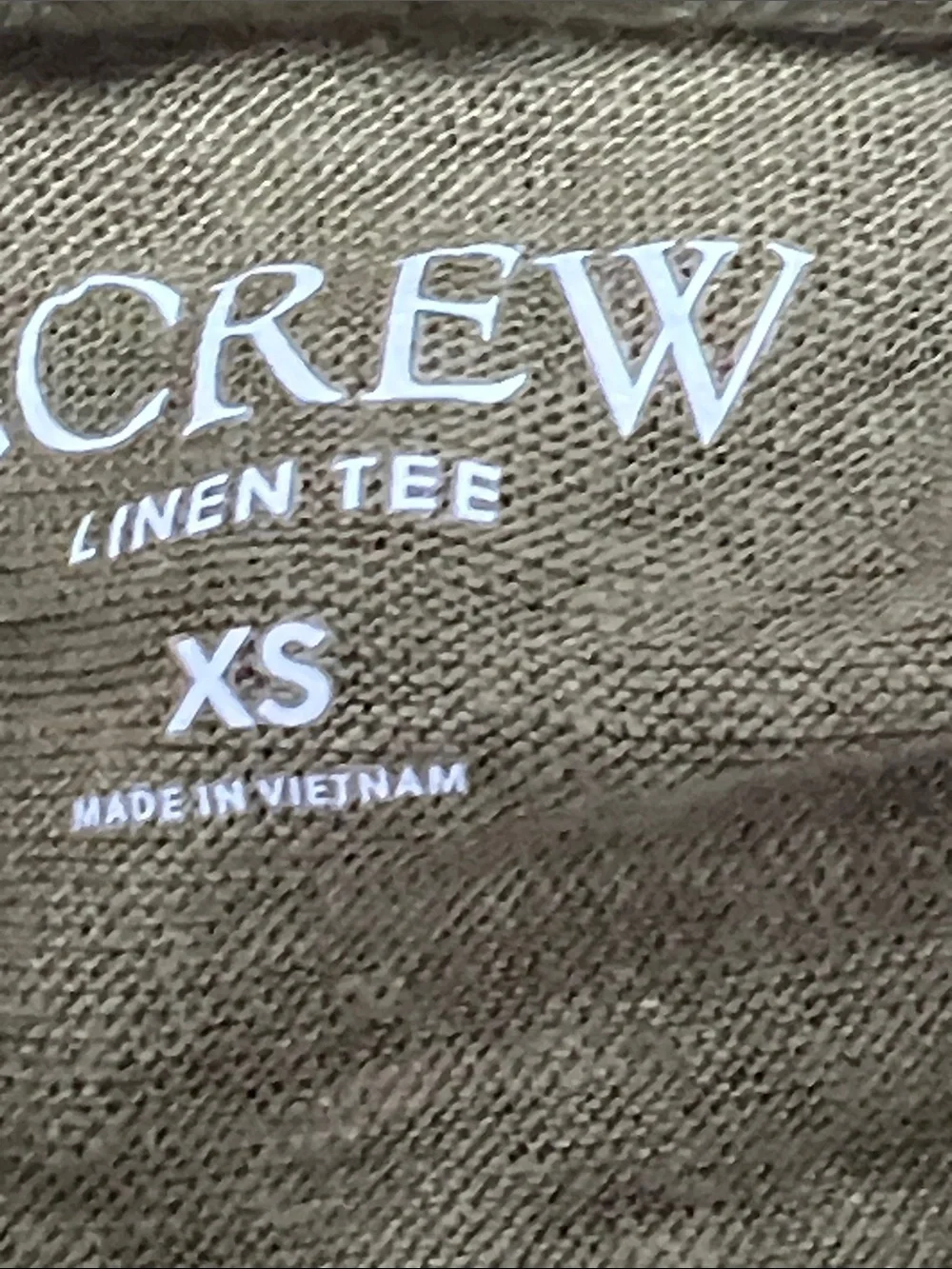 J. Crew linen Olive Crewneck T-Shirt size XS